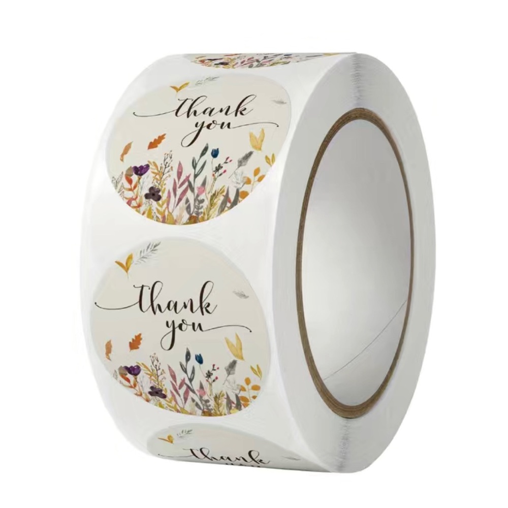 500 “Thank You” Floral Stickers